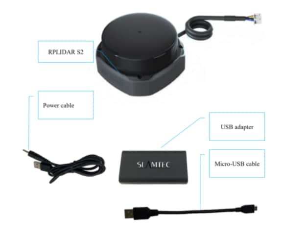 RPLIDAR S2 レーザースキャナ RPlidar S2 360° Laser Scanner (30 m) - RobotShop